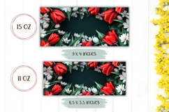 Spring Flowers Mug Design, Tulip Mug Wrap, Tulips PNG Product Image 2