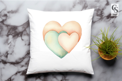 Watercolor Layered Heart Clipart Sublimation PNG Product Image 2
