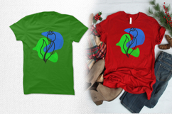 Abstract Blue Green Floral Outline Embroidery Design Product Image 2