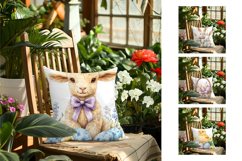 Easter Eggs Pillow Designs, Easter Lamb Pillow Template Product Image 2