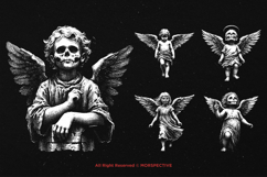 10 Bundle Dark Art Skull Kids Angel Death Boy and Girl Wings Product Image 3