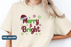 Merry and Bright Png Yarn Christmas Png Sublimation Product Image 3