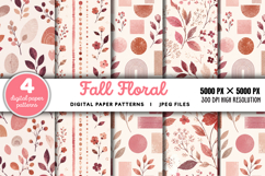 Fall Floral Digital Pattern JPG Product Image 1