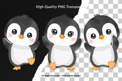 15 Bundle Watercolor Chibi Penguin Cute Kids Cold Baby White Product Image 2