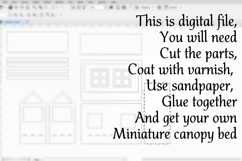 Miniature canopy bed digital file, dollhouse wooden frame Product Image 2