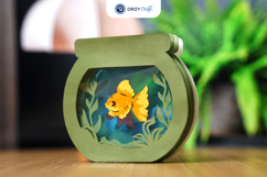 Fish in A Bowl Pop Up Card - 3D SVG Product Image 2