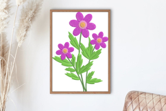 Purple Daisy Floral Embroidery Design Product Image 2