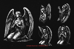 10 Bundle Dark Art White Angel Guardian Women Mother Heaven Product Image 3