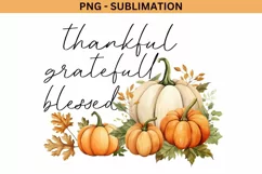 Thankful Grateful Blessed PNG Digital Download Art Product Image 2