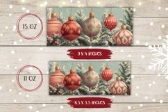 Vintage Christmas Mug Wrap, Christmas Sublimation Mug Product Image 2