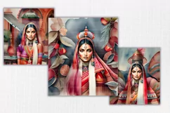 Desi art, Indian woman digital print 23 PNG Product Image 3