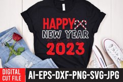 Happy New Year 2023 T-Shirt Design , Christmas SVG Quotes Product Image 1