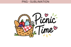 Picnic Time PNG | Cute Summer Picnic Design | Picnic Basket Product Image 2