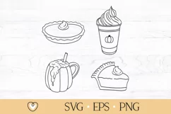 Pumpkin Spice Latte, Pumpkin Pie, Svg Cut File, Png file Product Image 2