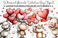 Animals Valentine Day Clipart Product Image 1