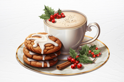 Watercolor Christmas Cookie Clipart PNG Product Image 2