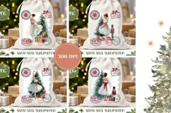 Watercolor Ballerina Santa Sack, Winter Santa Sack Designs Product Image 2
