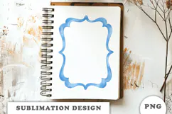 Watercolor Blue Frame png Product Image 2
