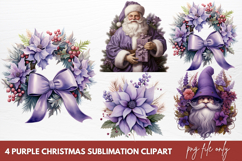 Purple Christmas Sublimation clipart Product Image 1