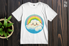 Cute Rainbow Cloud Clipart Sublimation PNG Product Image 2