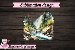 Watercolor Mountain River Clipart Product Image 6