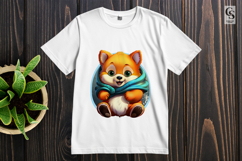 Cute Baby Fox Winter Clipart Sublimation PNG Product Image 2