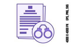 Colored Court Warrant Icon Product Image 1