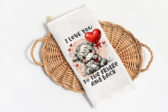 Valentine's Day Highland Cow Tea Towel Png Bundle Product Image 2