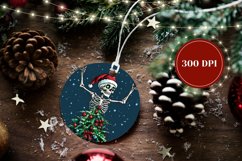 Christmas Skeleton Ornament Print, Merry Christmas Ornament Product Image 2