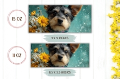 Cartoon Dog Mug Design, Yorkshire Terrier Mug, Flowers Mug Product Image 2
