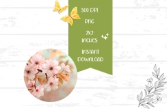 Floral Round Earrings, Sakura Round Earrings Sublimation Product Image 2