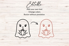 Ghost Holding Pumpkin SVG, Halloween Ghost SVG Product Image 2