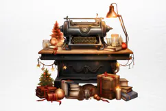 Vintage Christmas Cinema Clipart PNG Product Image 2