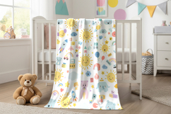 baby blanket mockup draped over crib Product Image 3