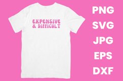 Pink Expensive and Difficult Humor Funny SVG Product Image 2