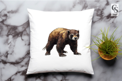 Watercolor Wolverine Animal Clipart Sublimation PNG Product Image 3