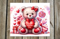 Valentine animals | 4 cute teddy bear Skinny tumbler Product Image 2