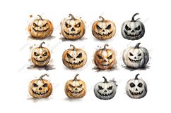 Halloween Pumpkin Clipart, Creepy Halloween Clipart Product Image 2