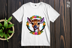 Floral Deer Portraits clipart sublimation png Product Image 2
