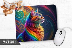 Swirling Rainbow Cat Mouse Pad PNG Design Product Image 1