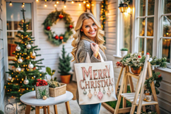 Merry Christmas digital paper, background clipart Product Image 2