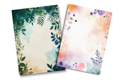 Watercolor Botanical Junk Journal Pages Product Image 2