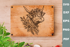 Highland cow Design, Cutting board SVG, Laser cut, Cricut Product Image 1