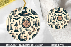 Halloween Stained Glass Ornament PNG, Digital Download File Product Image 1