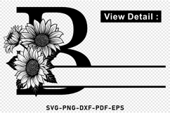 Sunflower Monogram Split Letters SVG Laser Cut Files Product Image 2