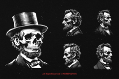 10 Bundle Dark Art Lincoln Legend Skull Abraham American Product Image 3