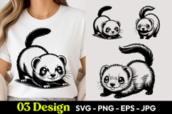 Kawaii Ferret SVG PNG Product Image 1