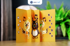 Singing Birds Pop-up Card - 3D SVG Product Image 2