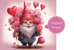 Valentines Tumbler Sublimation, Cute Gnome Tumbler Design Product Image 2
