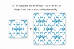 Blue Ribbon Bow Seamless Pattern, Digital Paper Product Image 2